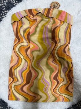 wild fable Pastel Swirl Strapless Mini Dress with straps